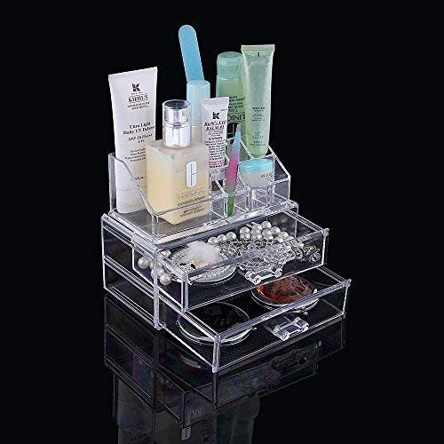 MCB Home Essentials-Acrylic Makeup & Cosmetic Jewelry Organizer Clear
