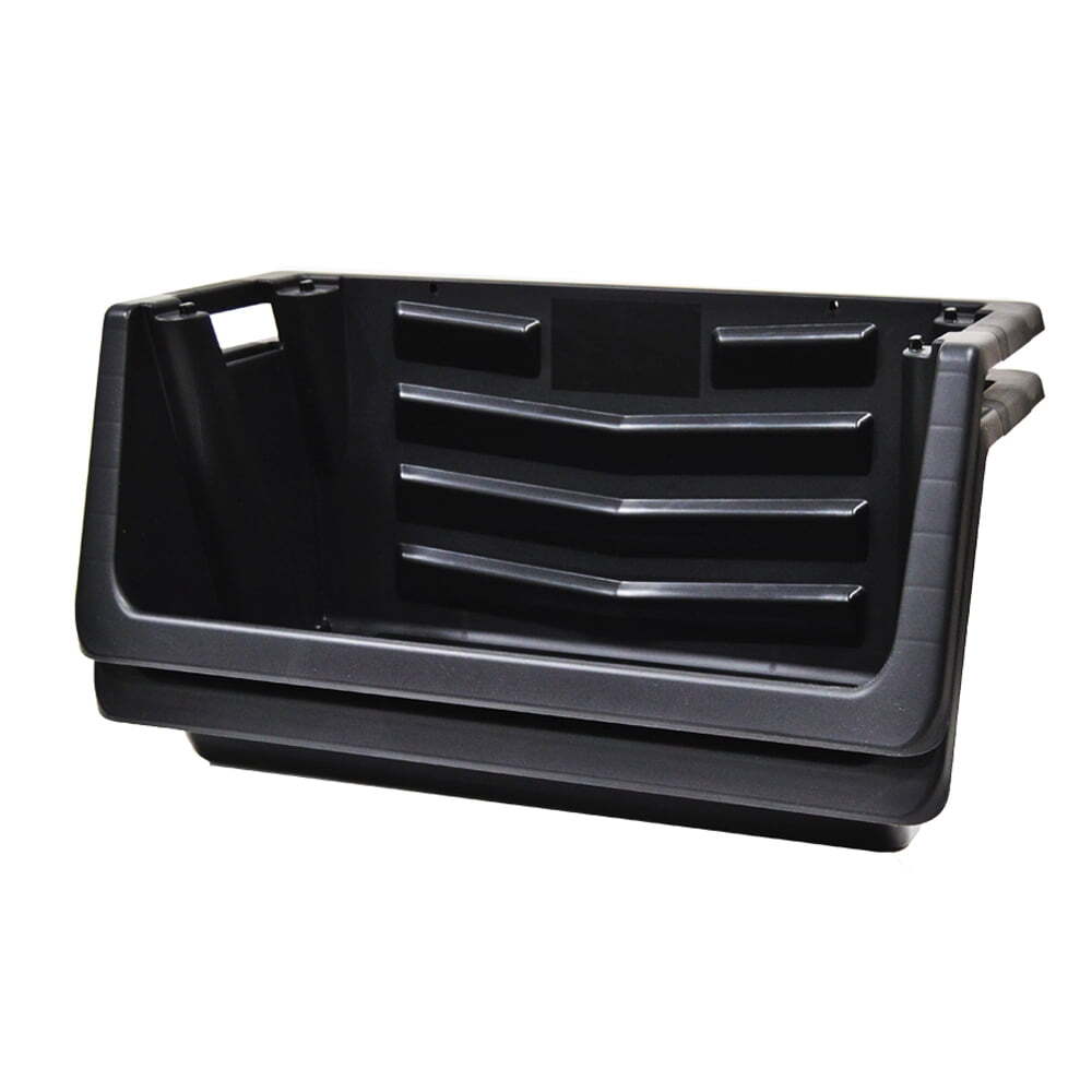 Heavy Duty Nesting Plastic Stack Bin, Black