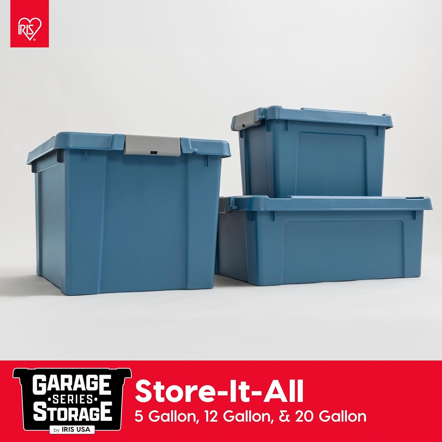 12 Gallon Eco-Friendly Lockable Storage Bins W/ Lids 4 Pack Made in USA Heavy