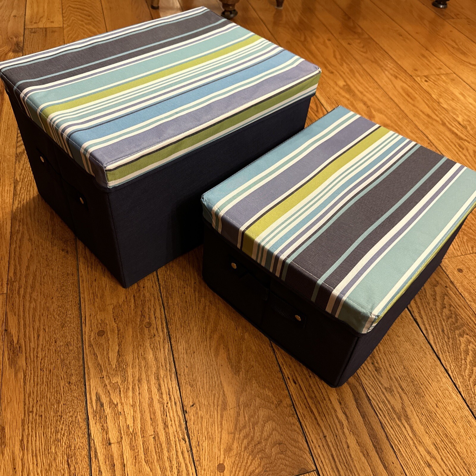 2 Collapsible Fabric Storage Bins Large/Medium Car Home Organizer Boxes Baskets