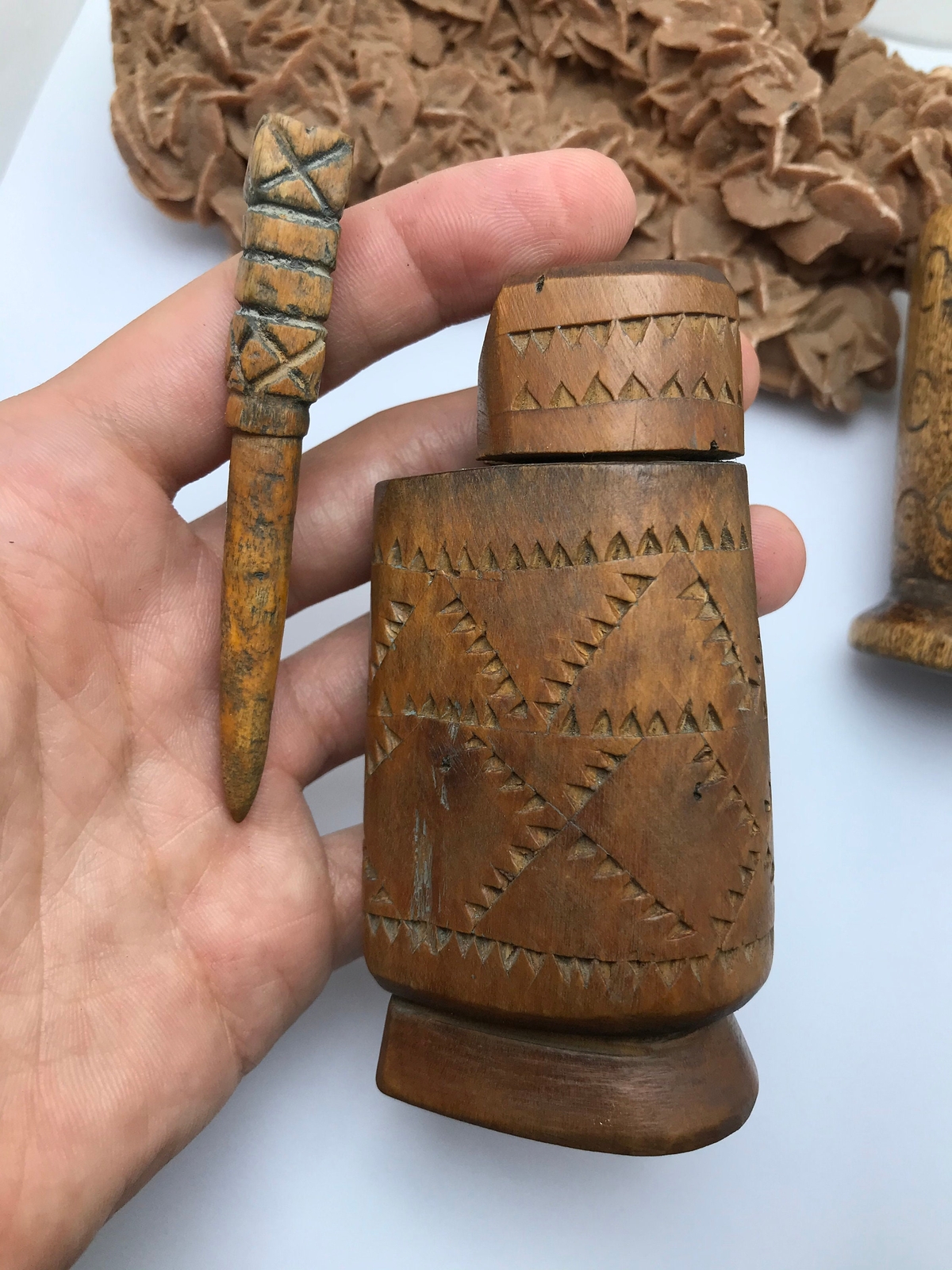 berber kohl paire Old Kajal Kohl Wood Bottle Berber Morocco