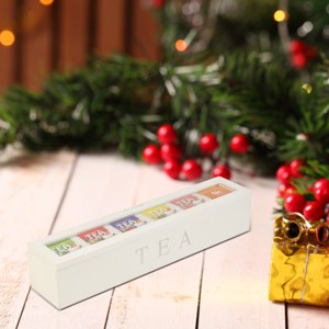 Tea Box Stora Organizer, Tea Stora Box with 5 Slots, Tea