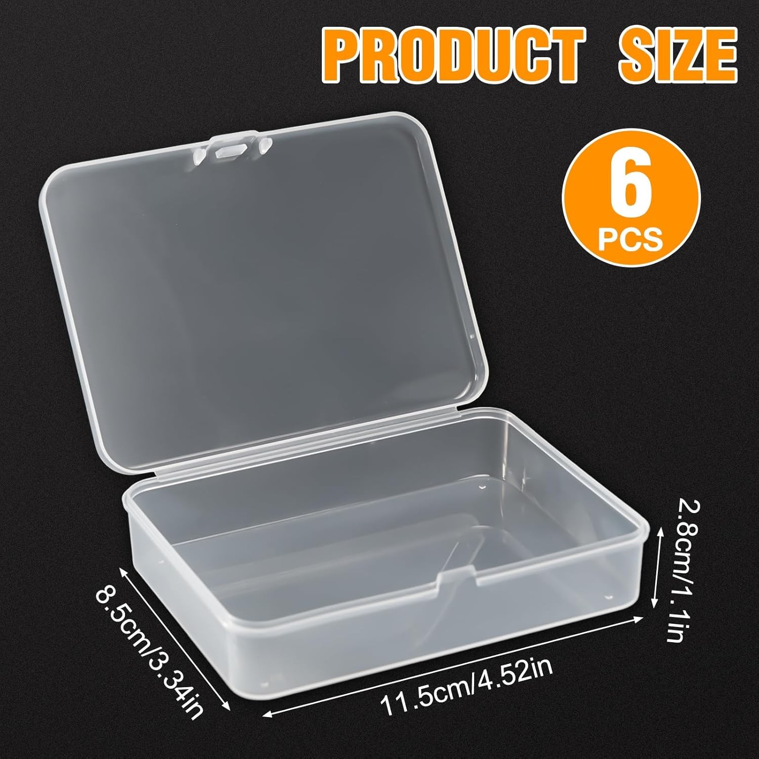 6 Pcs Mini Clear Plastic Storage Containers with Lids Small Bead Jewelry Box Kit