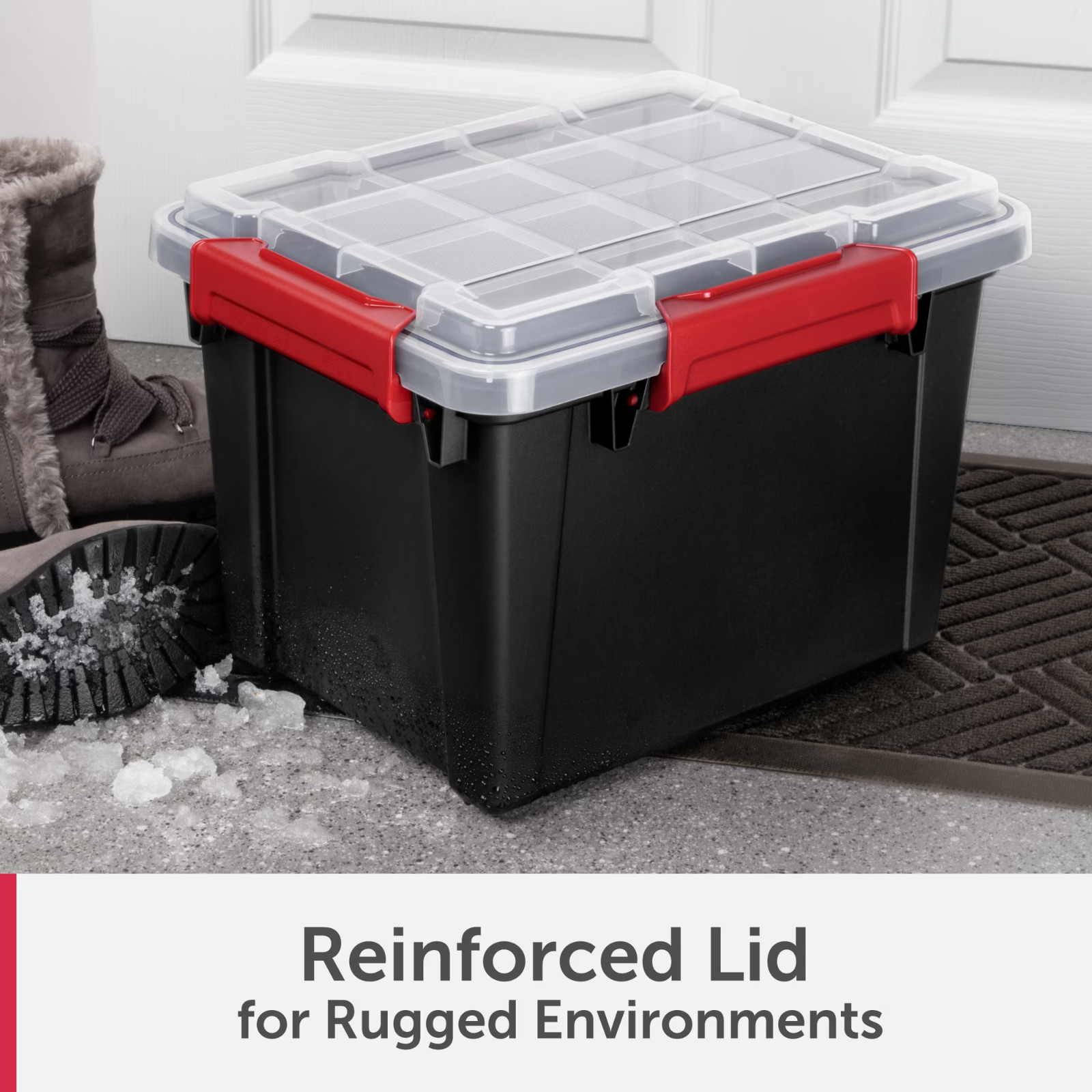 Sterilite 5 Gallon Waterproof Storage Bin w/Gasket Seal & Durable Latch, Black