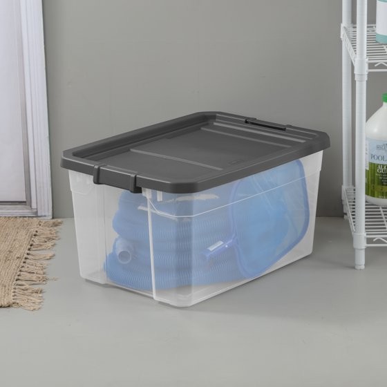 6PCS Stackable Storage Bin, 76 Quart Durable Clear Plastic Storage Container