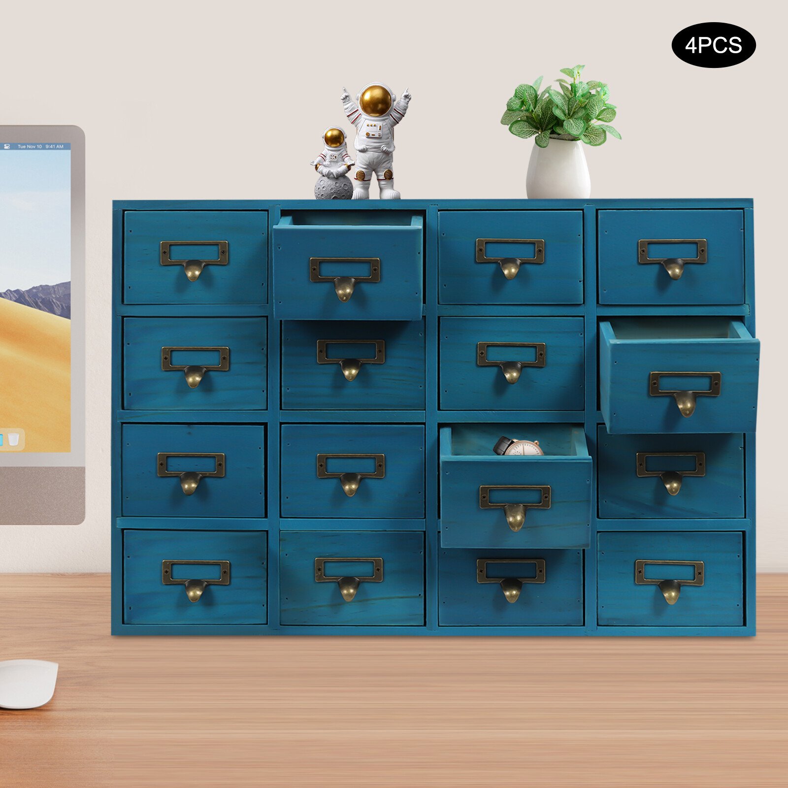 Storage Cabinet, 64-Drawer Storage Box, 4 PCS Drawer Cabinets