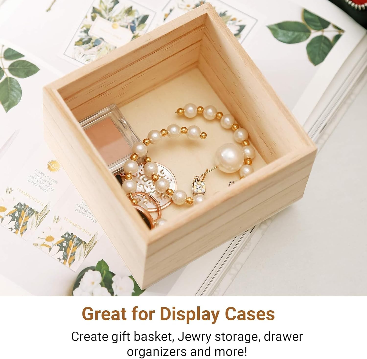 Stackable Unfinished Wooden Boxes – 12 Pack Craft Organizers for Collectibles