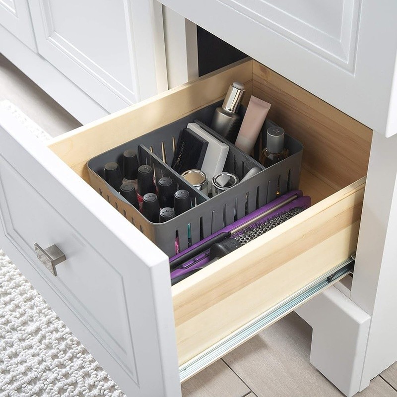 Adjustable Stackable Organizer Bin Multipurpose Storage Office Bathroom Drawer