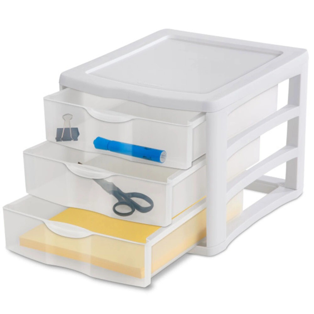 3 Drawer Unit Plastic, White