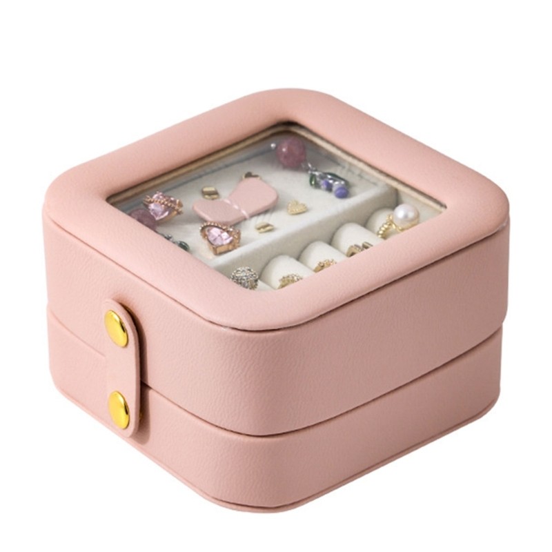 Small Jewelry Holder Travel Friendly Accessory Case for Rings and Necklaces