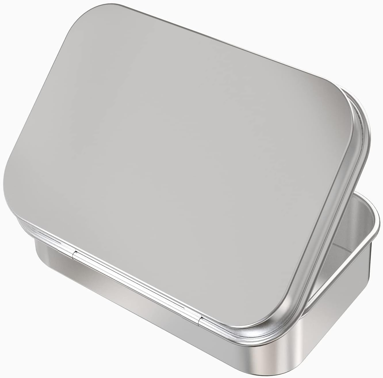 2 Pcs Metal Hinged Tin Box Container Mini Portable Small Storage Container Ki…