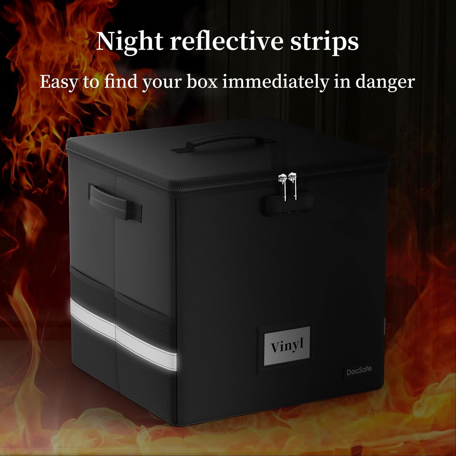 Vinyl Record Storage Box – Fireproof Water Resistant Collapsible 100+ Records