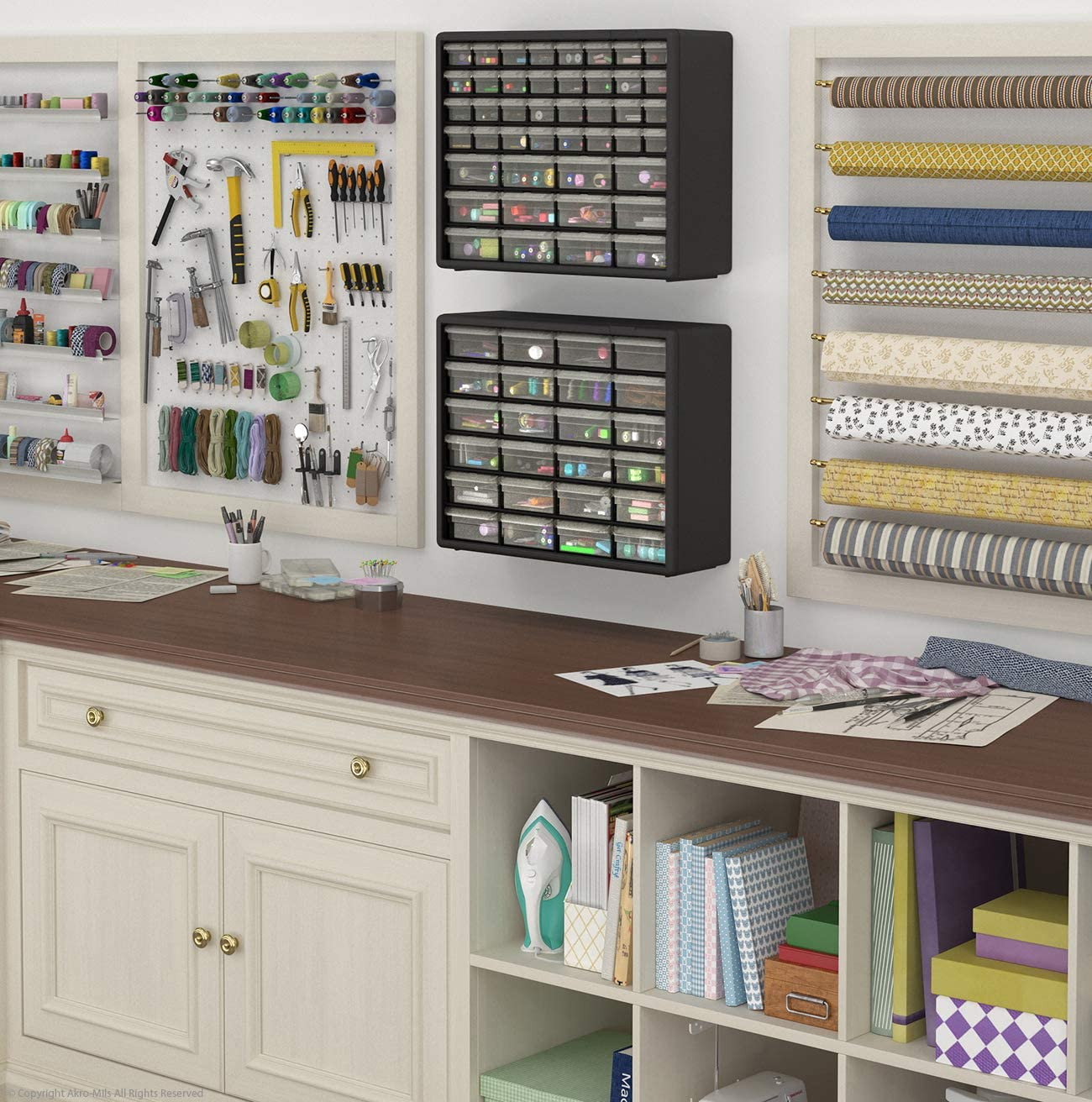 24-Compartment Drawer Bin Hardware Tool Organizer Garage Storage Plastic Cabinet