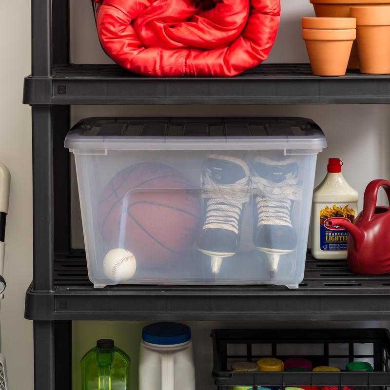 53 Qt Stackable Clear Plastic Storage Bins W/Latching Lid Home Organization New