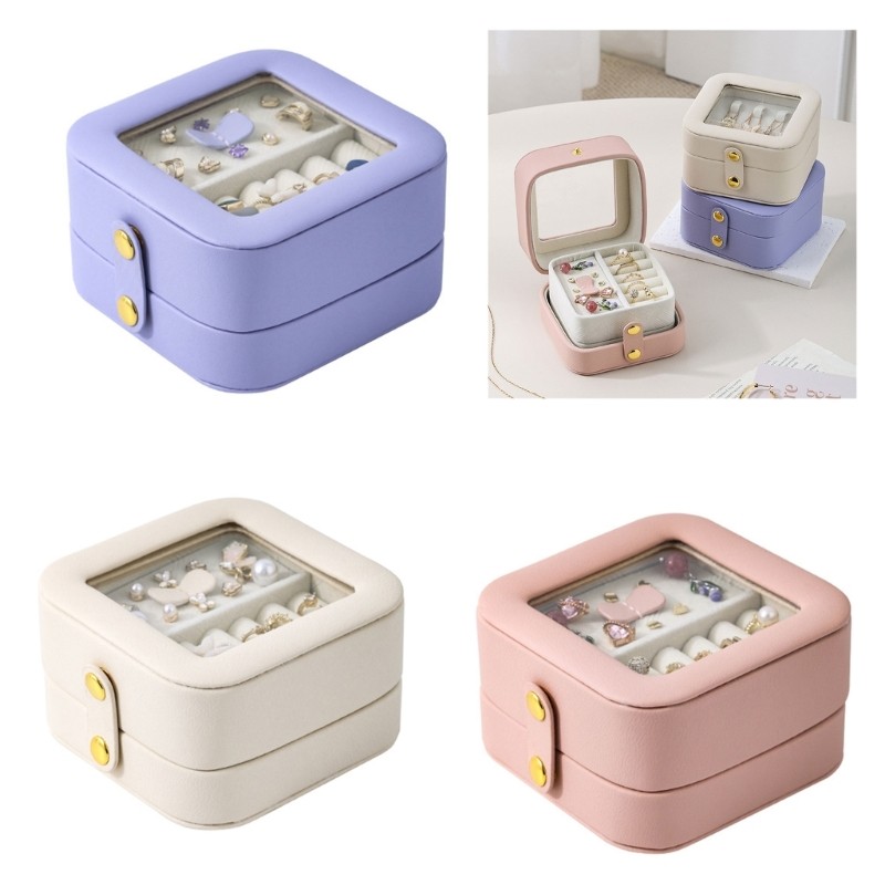 Small Jewelry Holder Travel Friendly Accessory Case for Rings and Necklaces