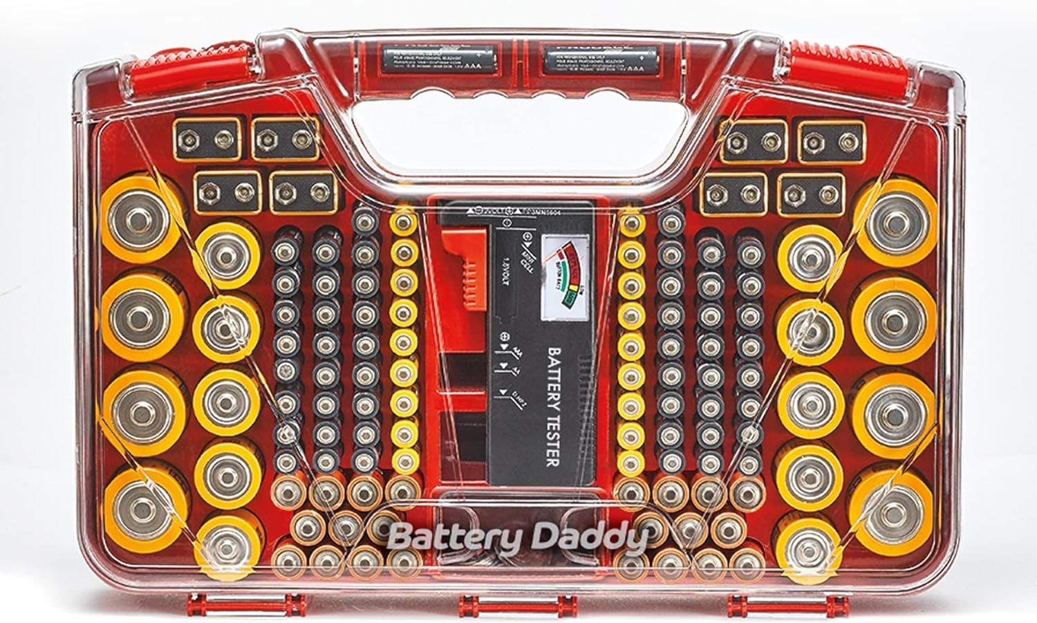 Battery Daddy Storage & Organizer Case w/Tester, Stores & Protects Up to 180 …