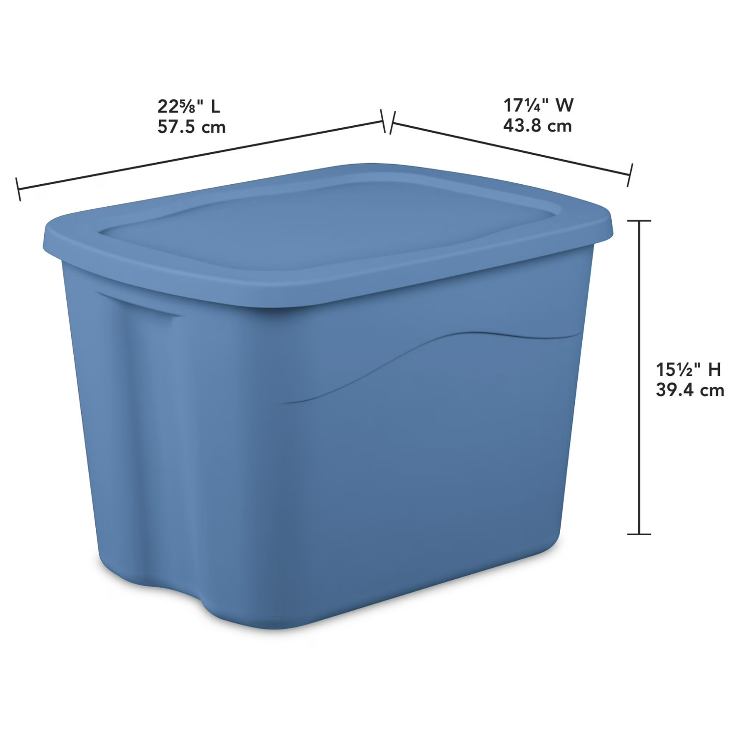 8 Pack 18 Gallon Storage Bin Light Blue Durable Plastic Tote with Snap Lid