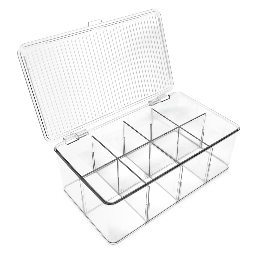 Isaac Jacobs Divided Clear Plastic Organizer (10.88&Prime; x 6.63&Prime; x 3.75&Prime;)