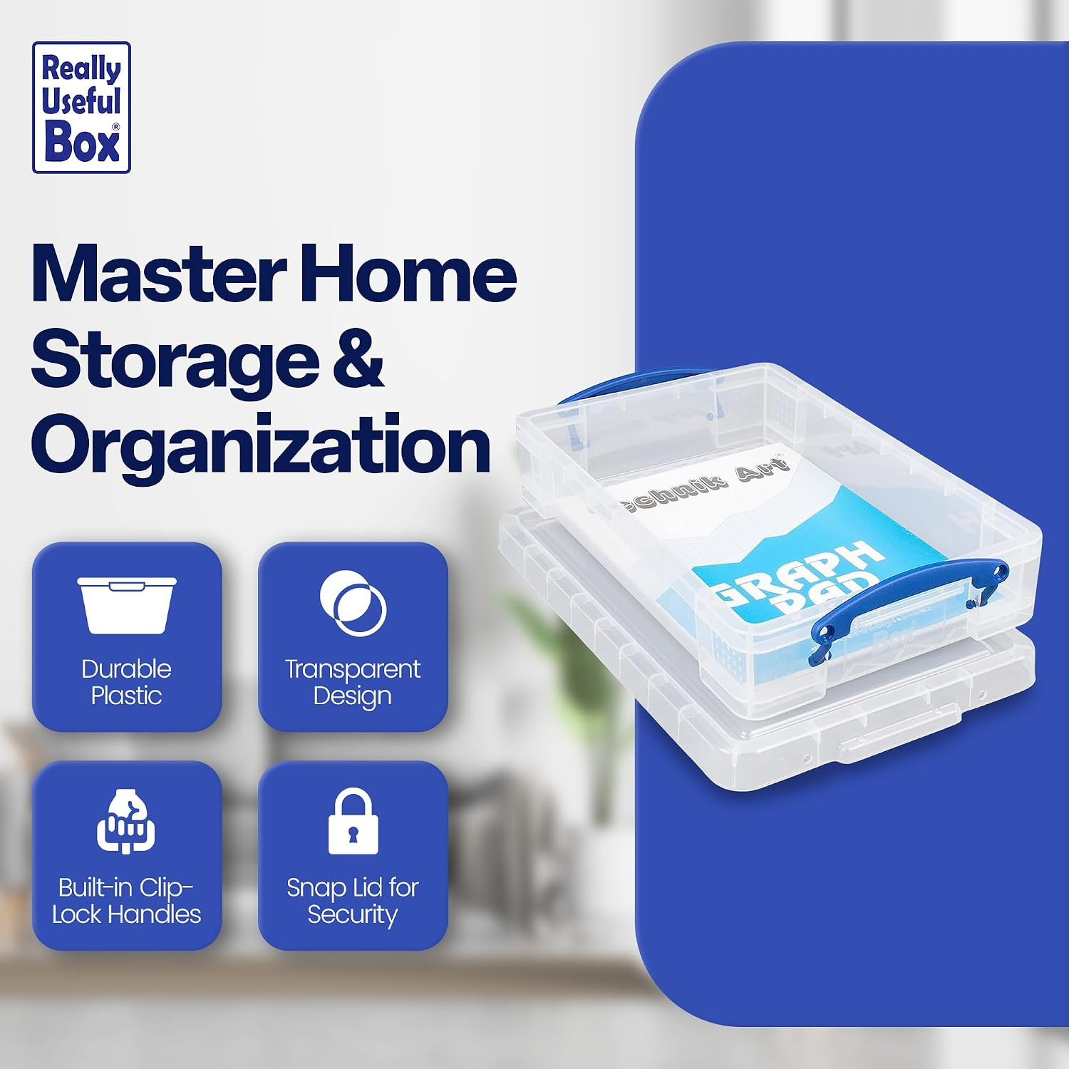 Stackable 4L Clear Storage Containers with Snap Lid & Clip Lock Handles – 3 Pack