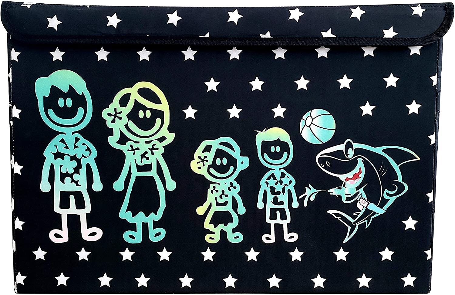 NEW Black/Blue Foldable Lightweight Handle Portable Fabric Storage Box Toy Chest