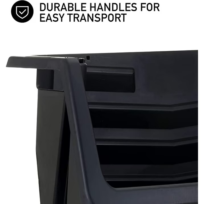 Heavy Duty Nesting Plastic Stack Bin, Black！