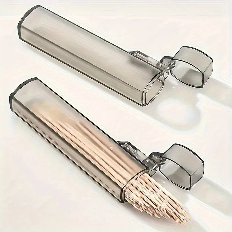 Portable Clear Travel Case for Toothpicks, Cotton Swabs, & Band-Aids