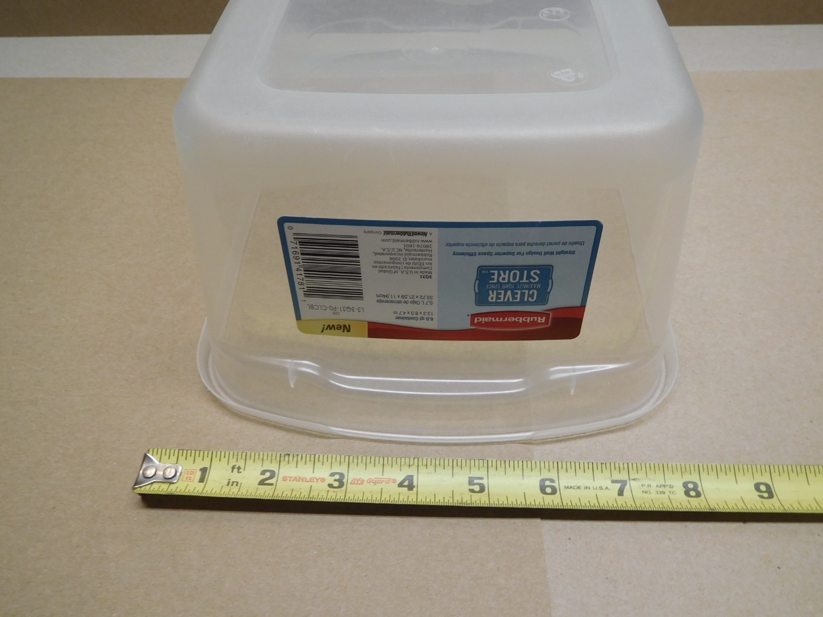 (Lot of 2) Rubbermaid Clever Store 6.5 Qt Rectangular Storage Containers — 2008