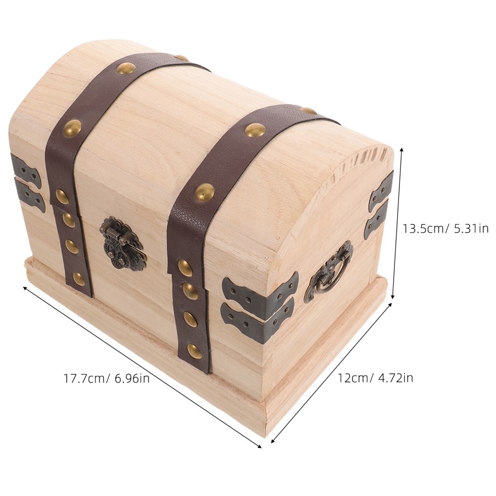 Pirate Themed Chest Vintage Jewelry Storage Box Treasure for Crafts