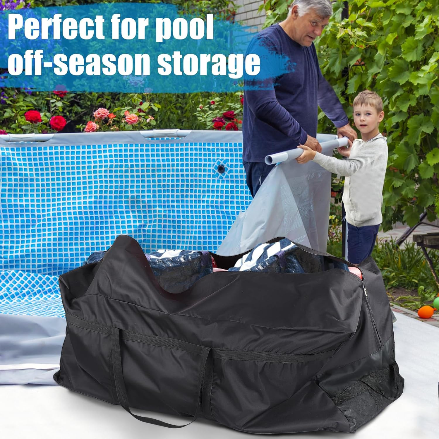 140 Gallon Extra Large Storage Bags – 600D Oxford Heavy-Duty Outdoor Storage wit