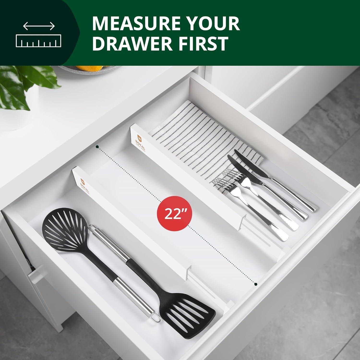 Adjustable Bamboo Drawer Dividers – 17-22 Inches, 4 Pack