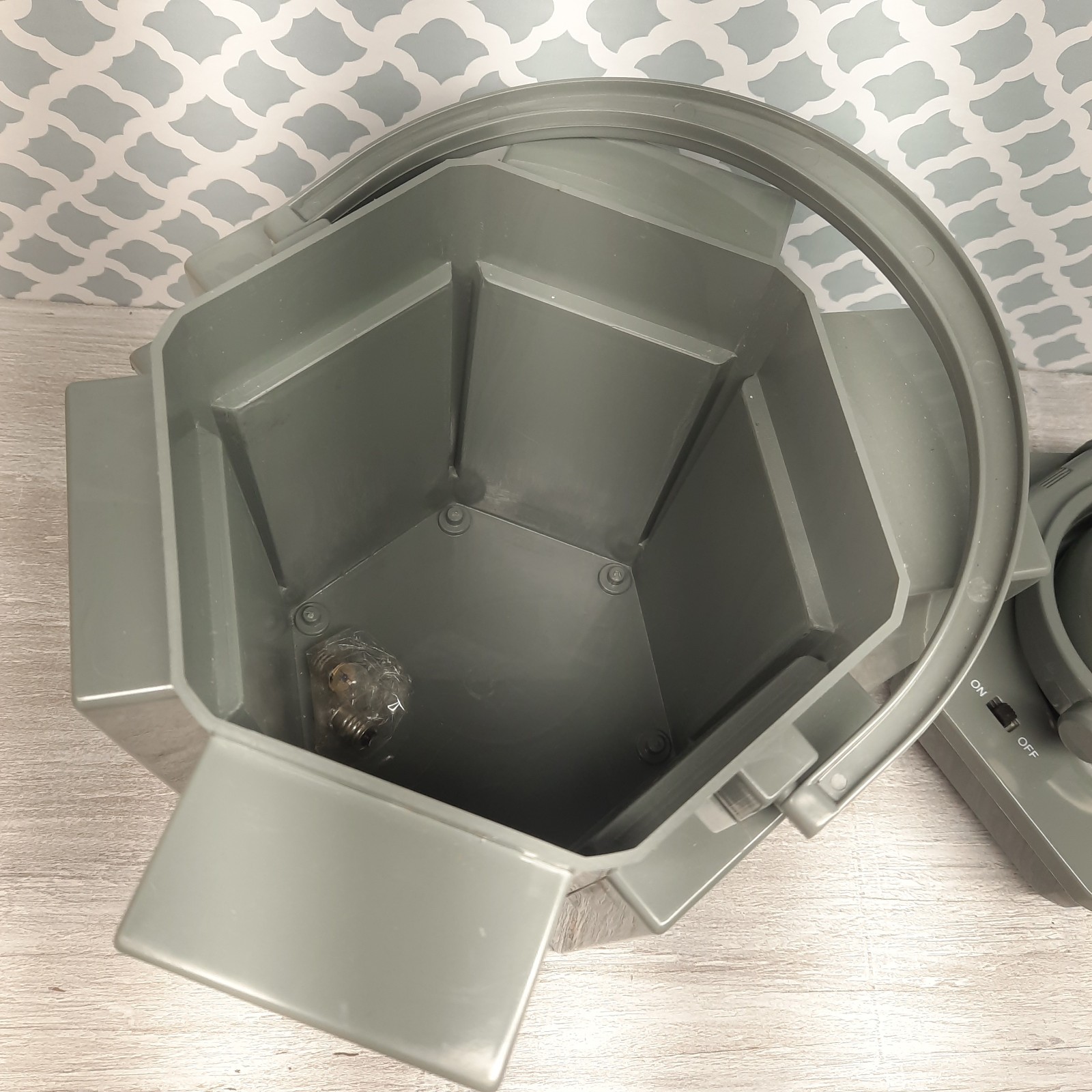 Vintage Battery Storage System Caddy Organizer with Tester and Lantern