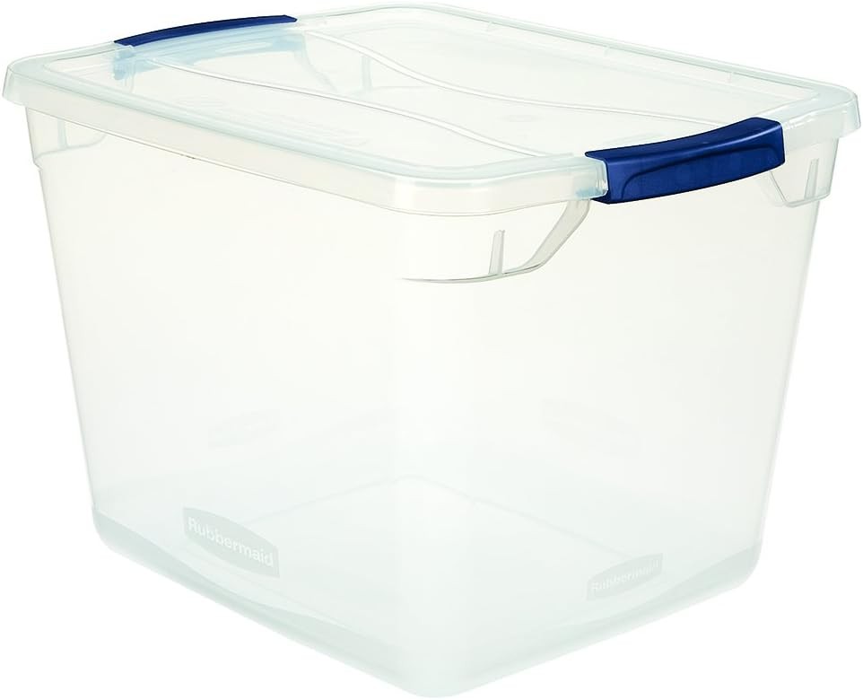 Clever Store Latching Storage Tote Container Clear 30-Qt FG3Q2500CLMCB)