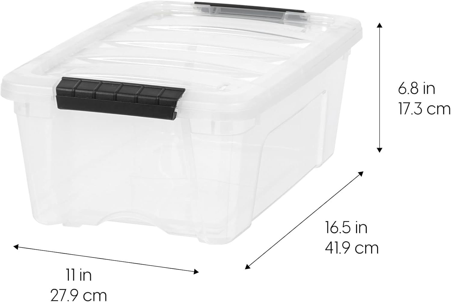 Durable Nestable Stackable Plastic Storage Bins with Lids 13 Quart Clear