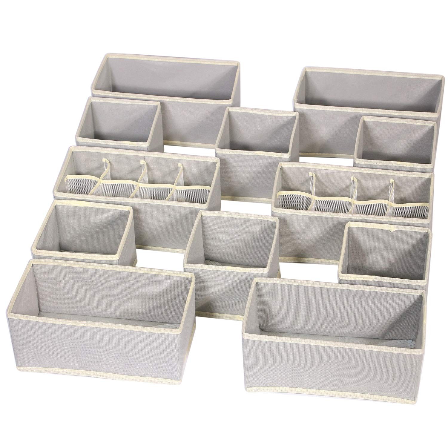 Set of 12 Foldable Drawer Organizer Dividers Cloth Storage Closet Dresser Org…