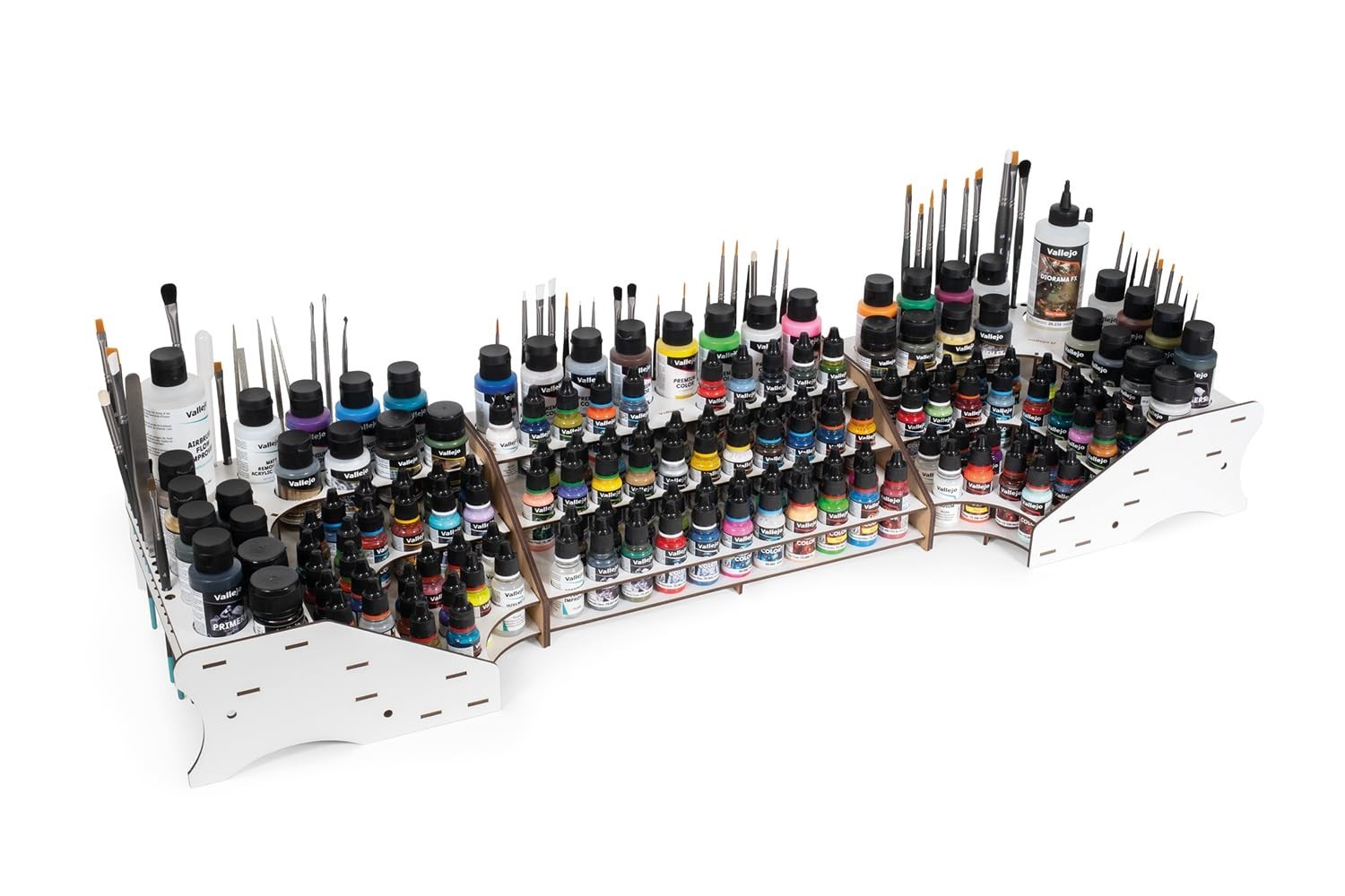 Paint Organizer Rack for Scale Models & Miniatures – Holds 52 Bottles & 22 Brush