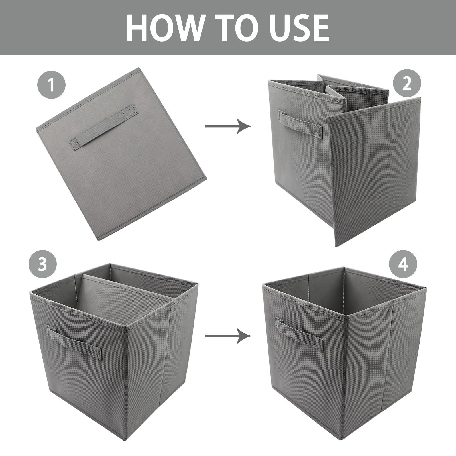 storage bins collapsible storage bins,cube storage organizer (Pack of 6) 9*7….