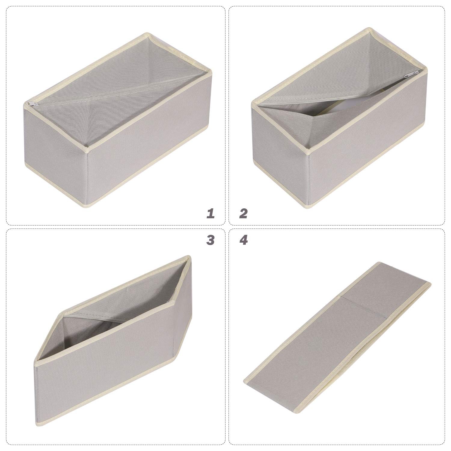 Set of 12 Foldable Drawer Organizer Dividers Cloth Storage Closet Dresser Org…