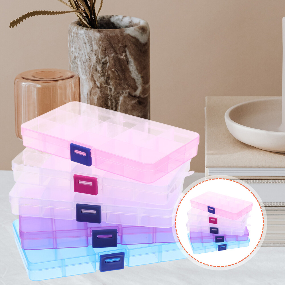 5Pcs Container with Compartments Storage Box Lightweight Cover Dropshipping