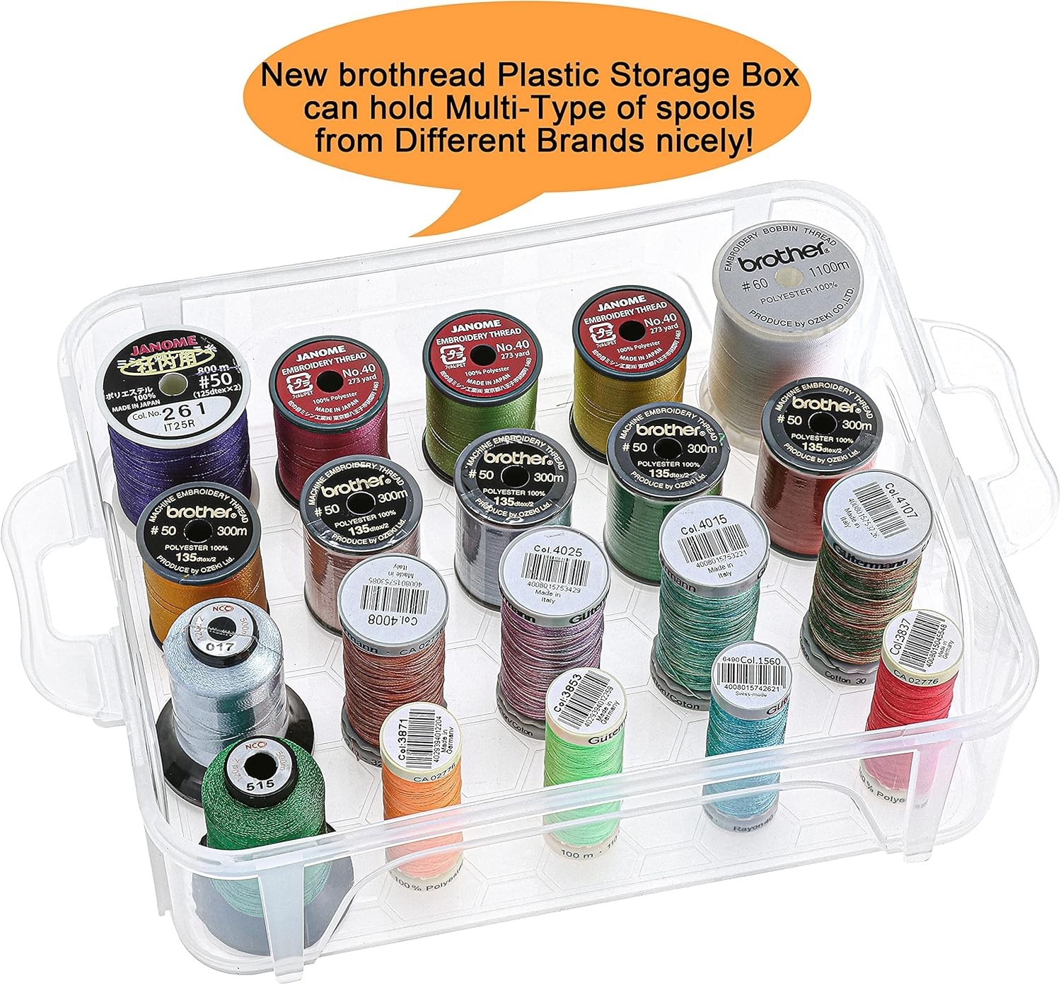 4 Layer Stackable Clear Storage Box Organizer | Holding 80 Spools, to Store H…