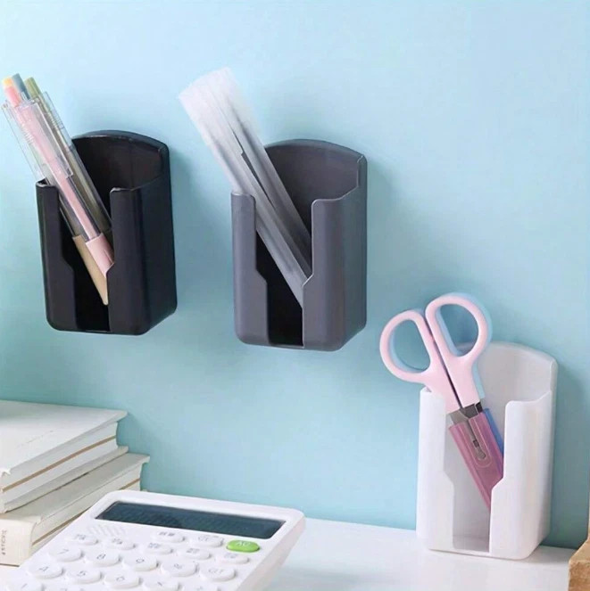 1 pc Wall Mounted Remote Control Holder Self-Adhesive Plastic Storage Box