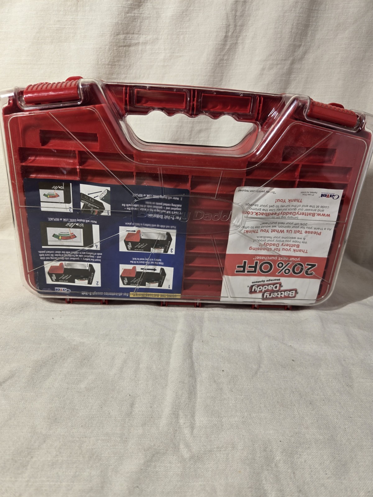 Battery Daddy 180 Storage System Caddy Organizer Built In Tester