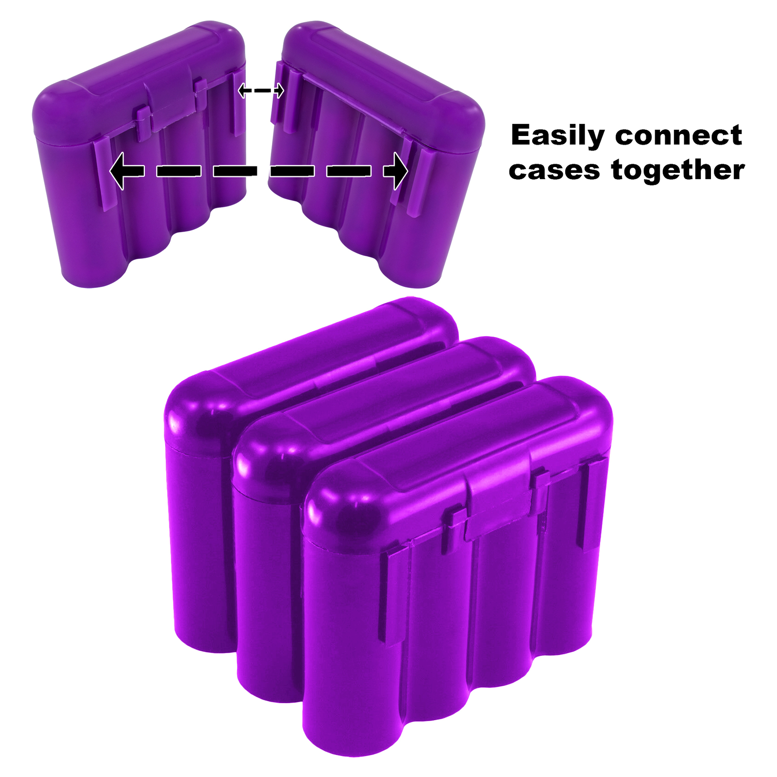 Twenty Five EBC Battery AA AAA Purple Plastic Battery Storage Case Holder Box