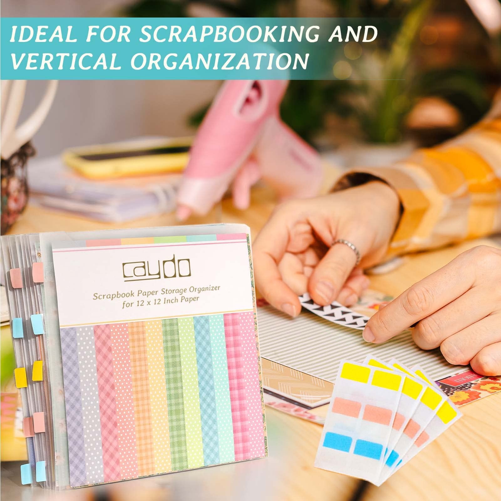 Scrapbook Paper Storage Organizer with 60 Sticky Index Tabs, 10 Pack Plastic …