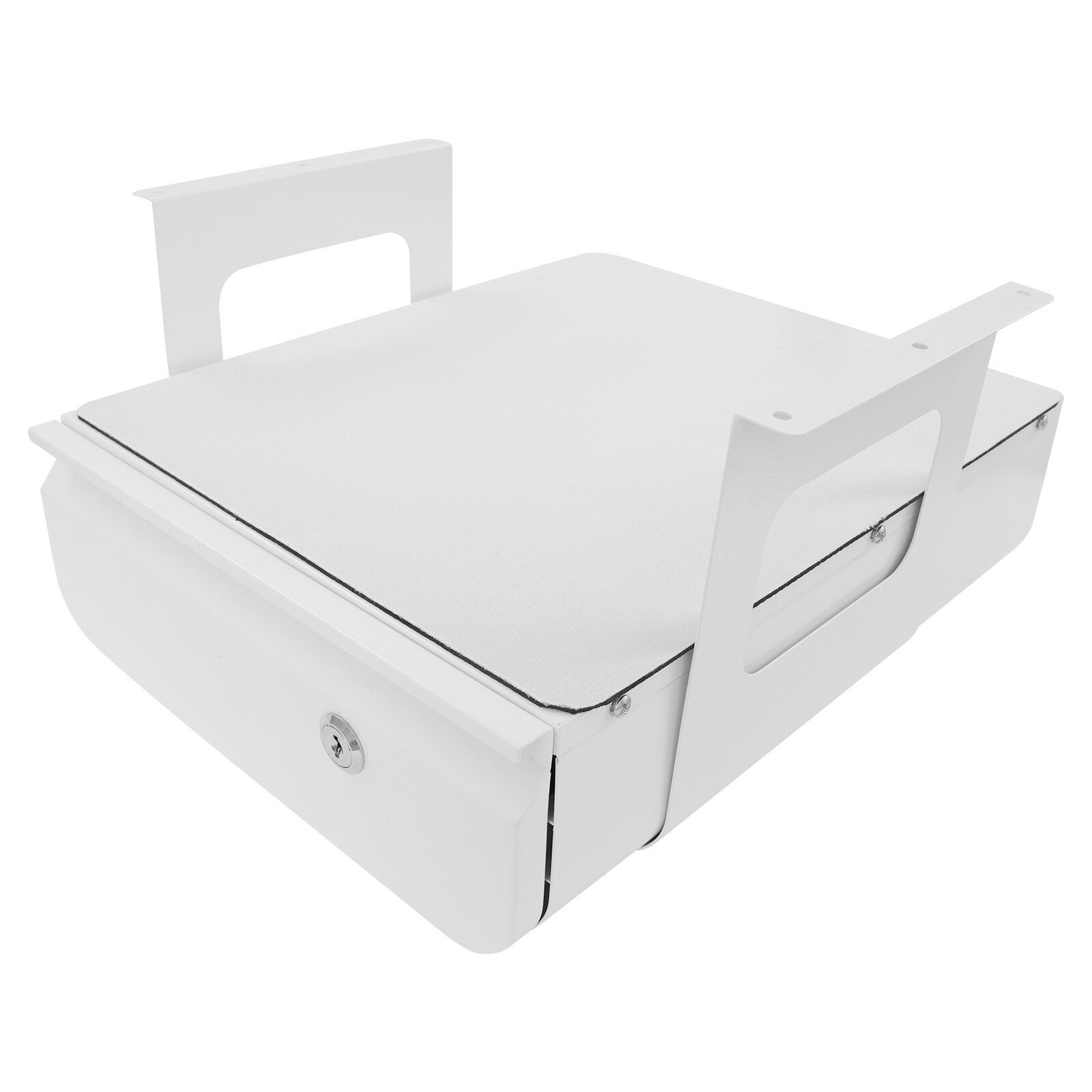 13” Under Desk Pull-Out Drawer Lockable Sliding Storage Drawer White With Lock