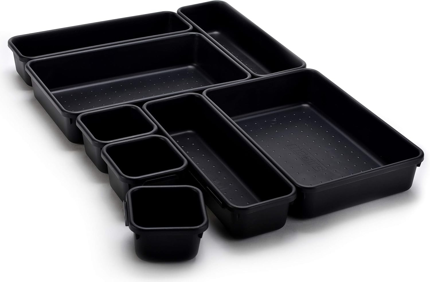 Interlocking Drawer Organizer Bins, Durable Plastic, Various Sizes for Custom