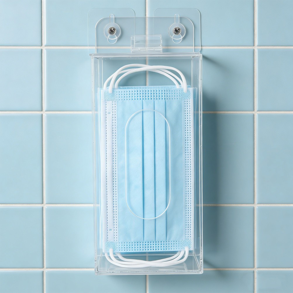 Clear Box Dispenser Holder Kitchen Gloves Face Mask Organizer Wall Mount