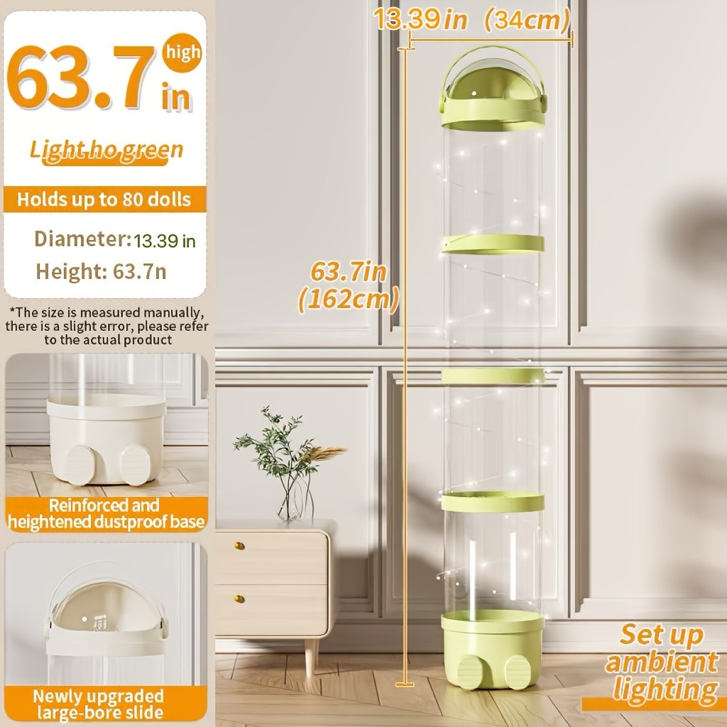 Four-Layer Transparent Plush Plastic Storage Bucket with Waterproof Lid,…