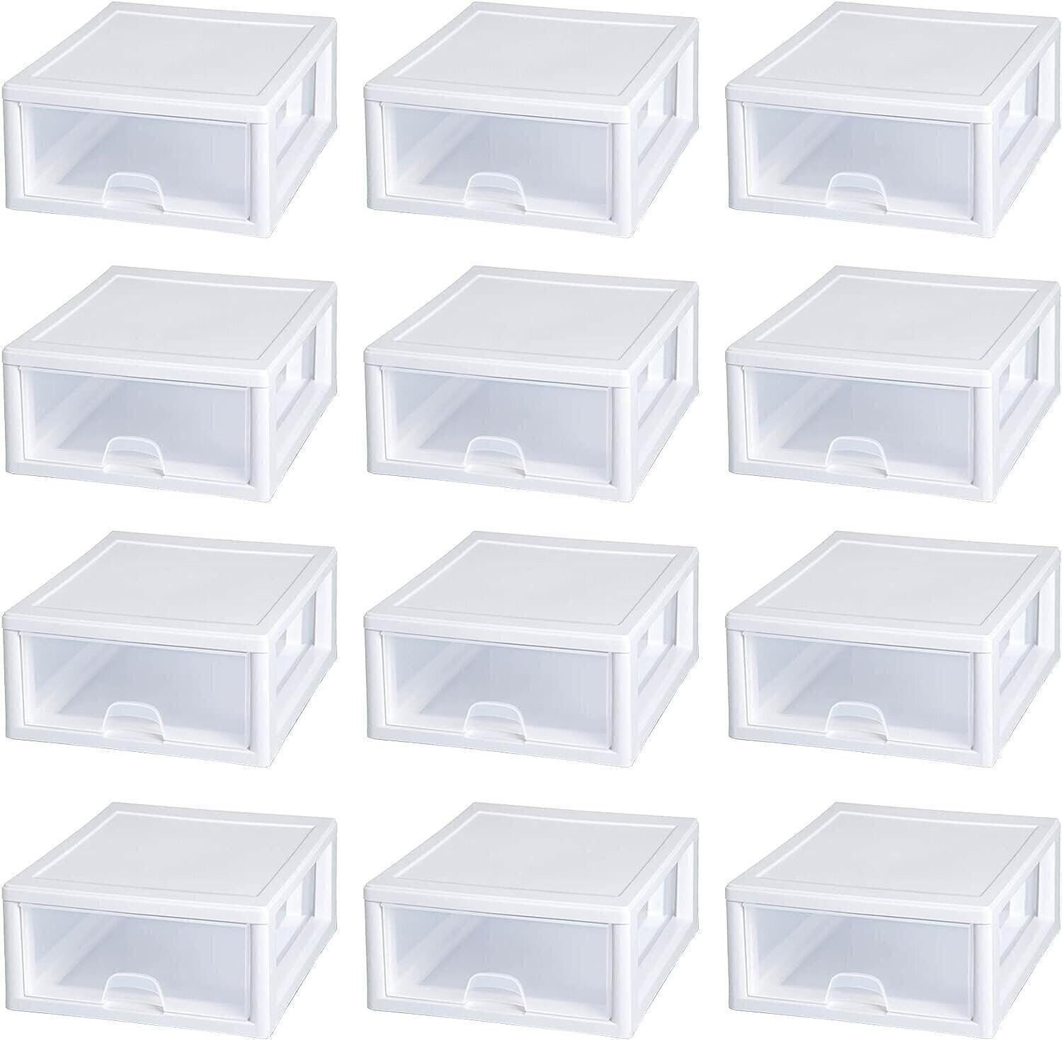 Sterilite 16 Quart Stackable Sturdy Plastic Storage Drawer Container for Home…