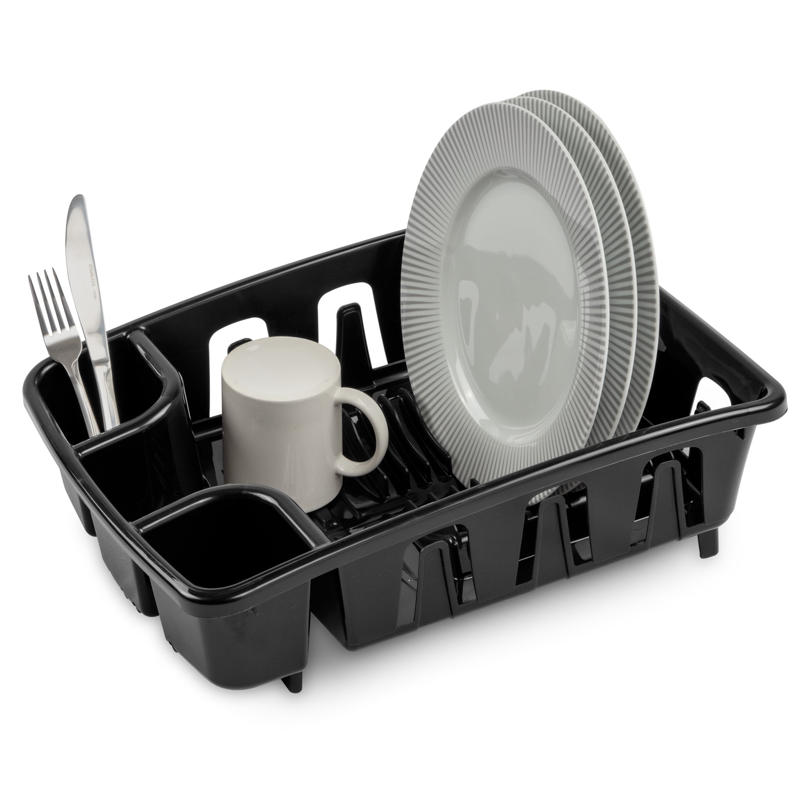 Dish Rack with Self Draining Base Dish Drying Rack Kitchen Tools Self-Draining