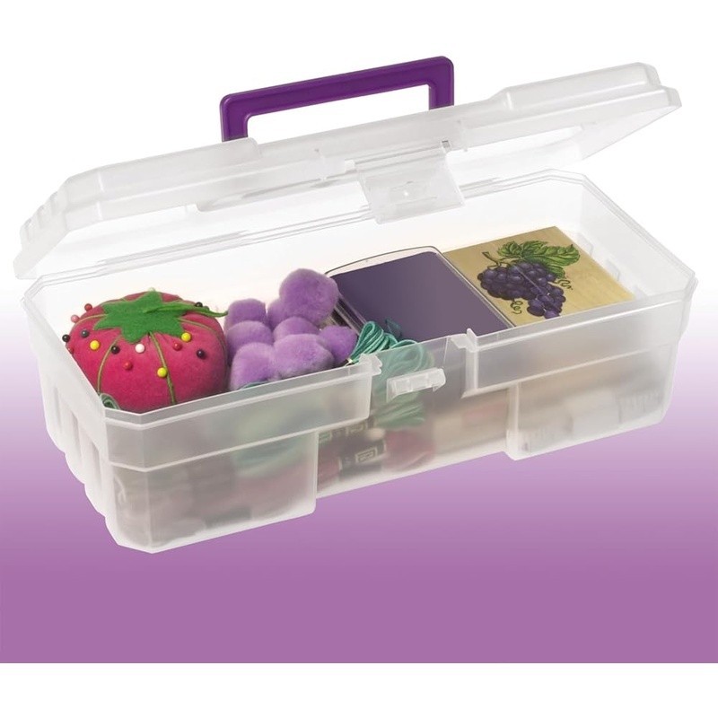 Durable Clear Plastic Toolbox W/ Secure Latch Easy Use Water Resistant Storage